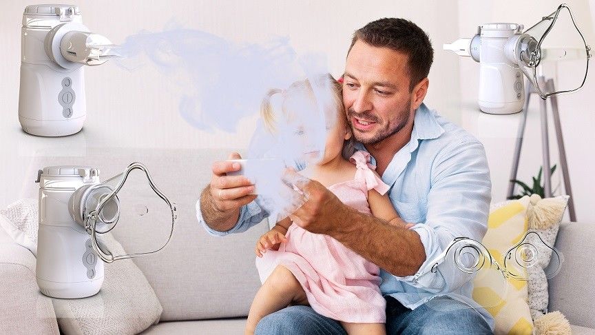 2Nebulizzatore a maglia regolabile per bambini e adulti per somministrazione mirata di polmoni